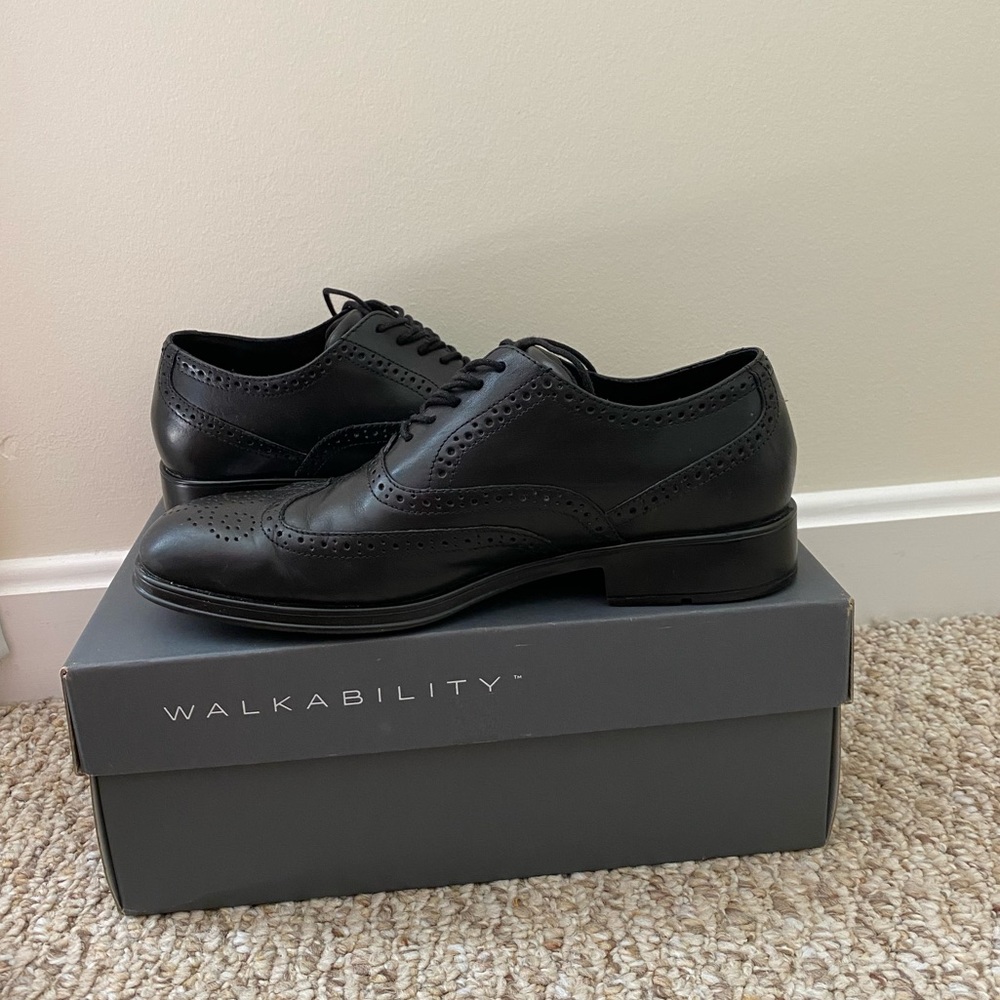 Rockport Mens Leather Black Dress Shoes 7-7 1/2